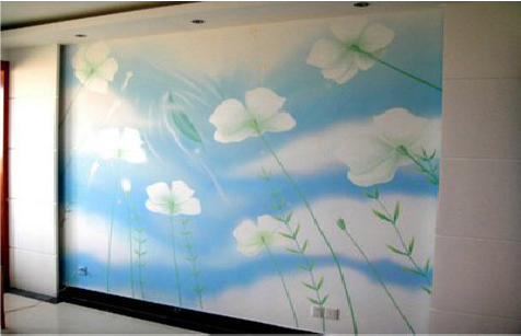 长阳画墙绘怎么画好白云的蓬松感？