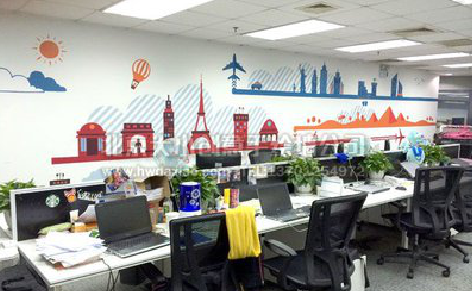 长阳教你设计办公室墙绘的方法。