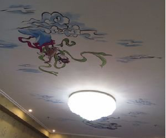 长阳如何快速绘制天花板上的手绘墙？