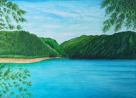 长阳在墙绘中，如何绘画绿水青山？