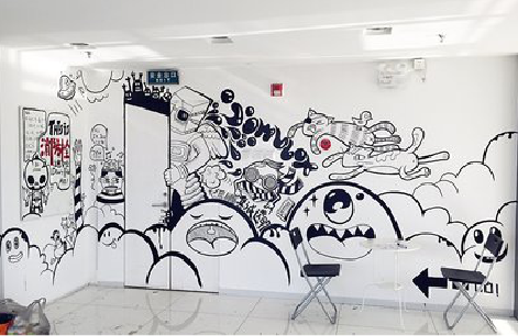 长阳手绘墙并非传统涂鸦。